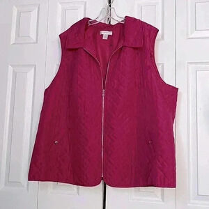 CJ Banks pink quilted vest top
